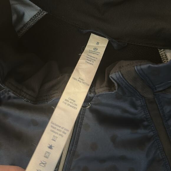 Lululemon Gather And Sprint Jacket Ghost Dot Deep Navy Black / Black Size 8 - Picture 8 of 14